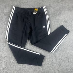 Adidas Women's X-Large Black Essentials 3-Stripes French Terry Cuffed Pants